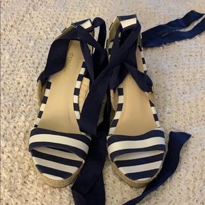 Blue stripped sandals